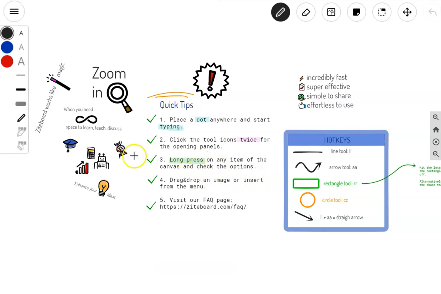 Ziteboard screenshot - 10 beste Figma-concurrenten die ik in 2026 heb getest