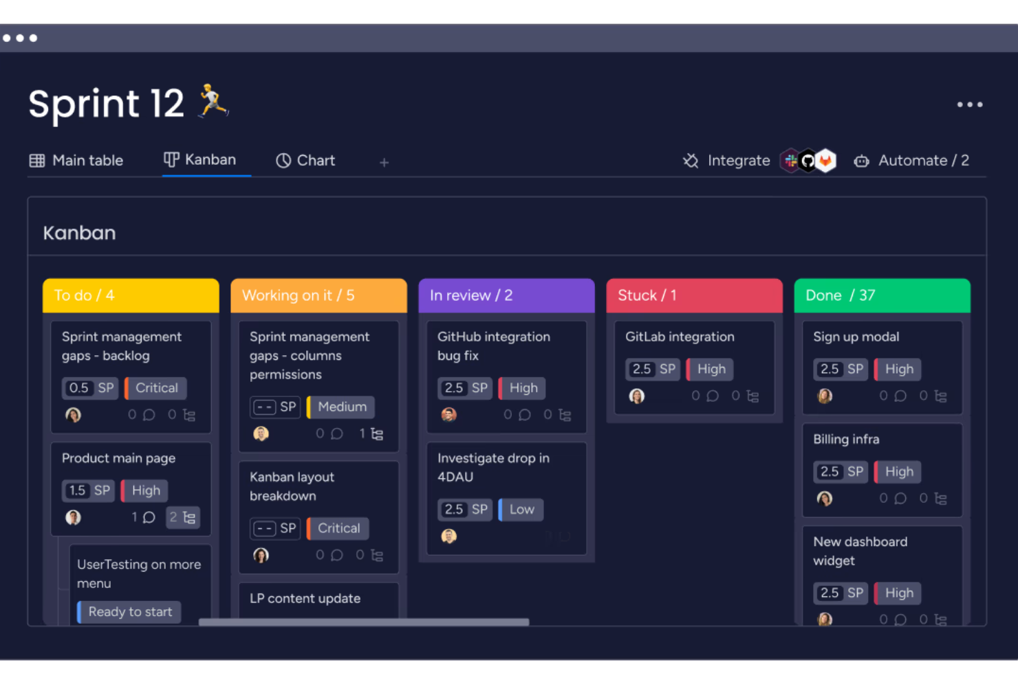 monday dev screenshot - 27 Best Kanban Tools To Improve Workflow Efficiency In 2025