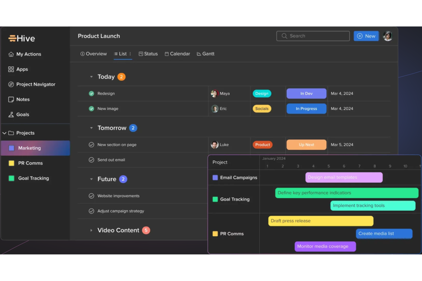 Hive screenshot - 8 Best ClickUp Alternatives for Product Teams in 2026
