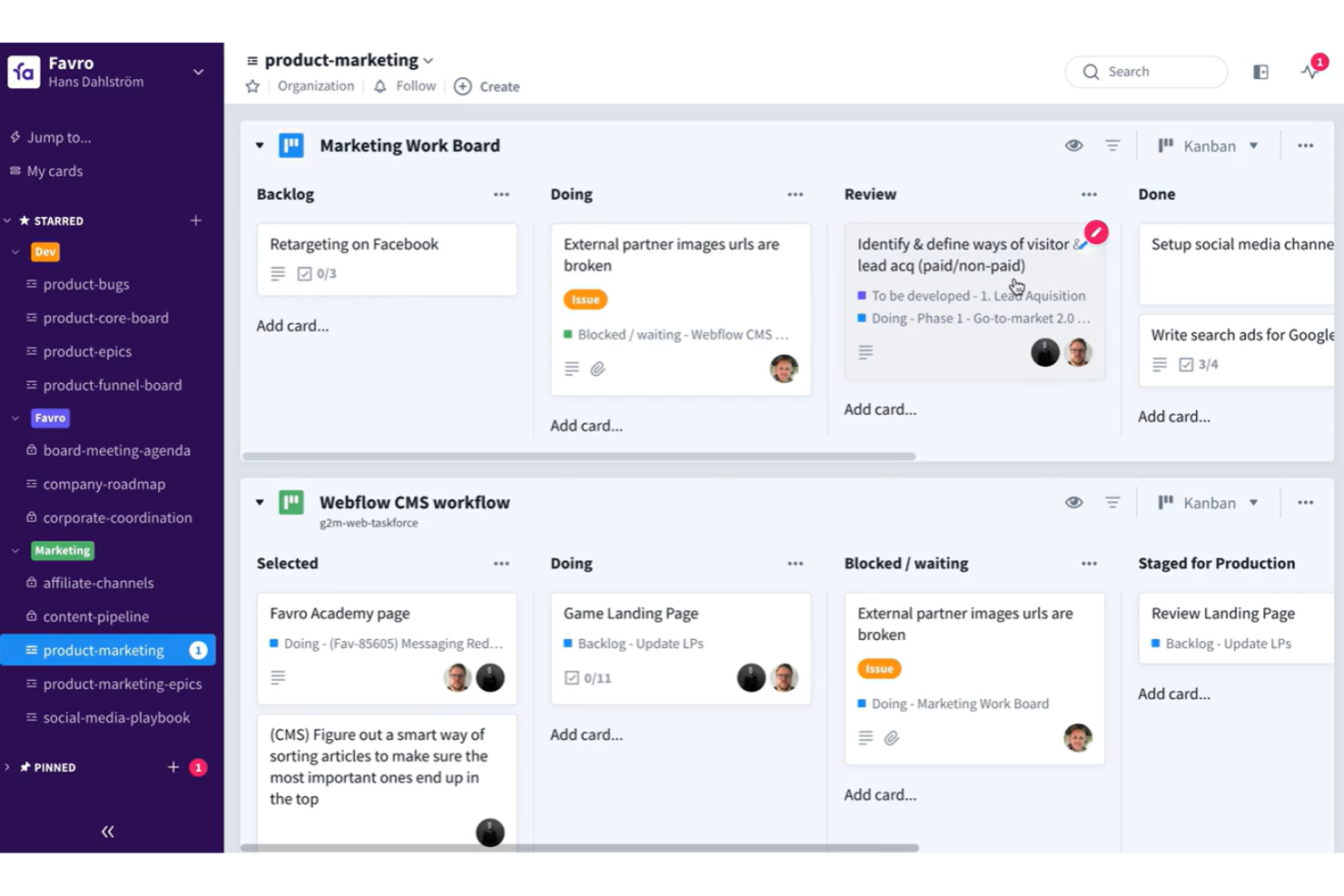 Favro screenshot - 10 Best Productboard Alternatives Reviewed in 2026