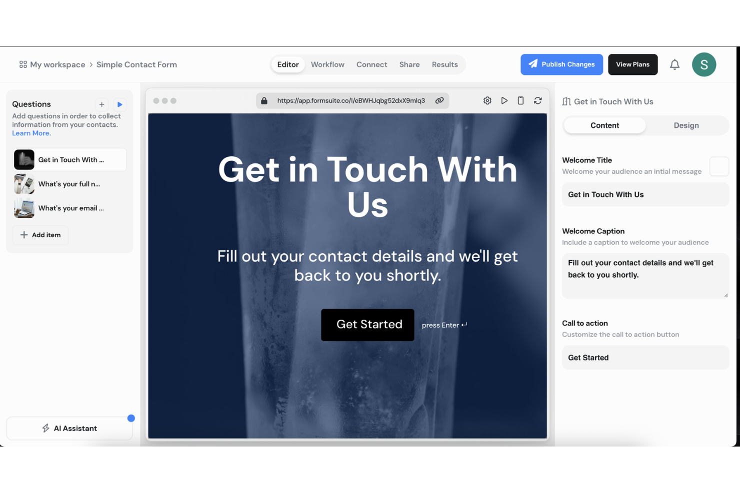 Formsuite screenshot - 10 Migliori Software per il Feedback di Prodotto per la Conoscenza degli Utenti nel 2026