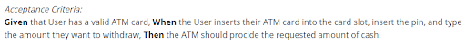 acceptance criteria screenshot