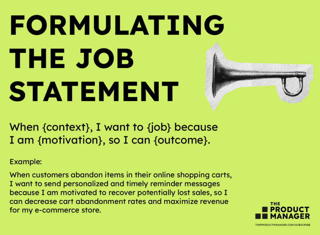 Formulating the Job Statement infographic