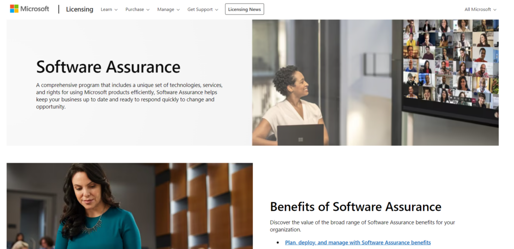 microsoft software assurance screenshot