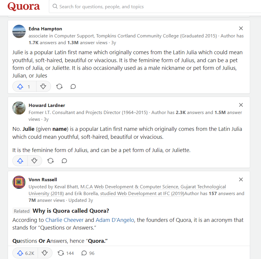 quora screenshot