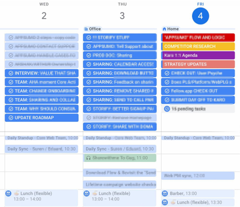 google calendar screenshot