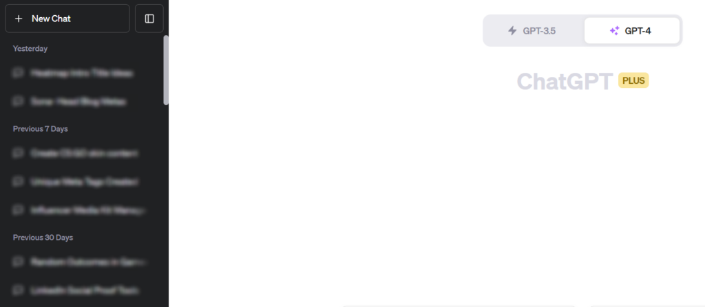 screenshot example of ChatGPT