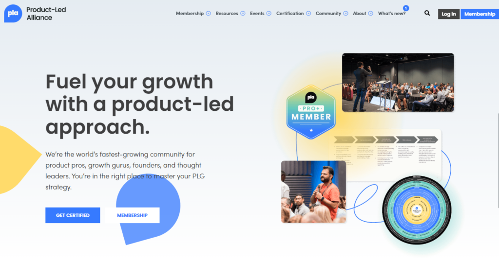 The Product-Led Alliance conference landing page