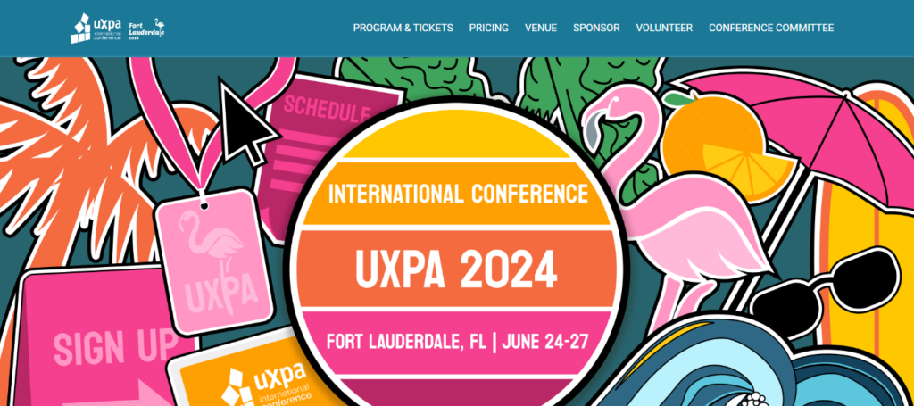 UXPA 2024 event page screenshot