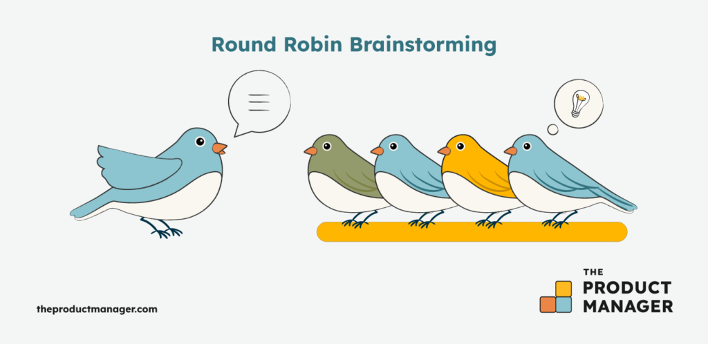 Round robin brainstorming gives every team member a chance to speak up