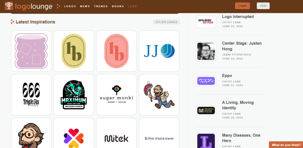 LogoLounge community for graphic designers