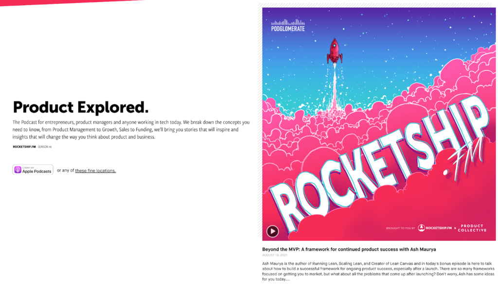 The Rocketship.fm Podcast page