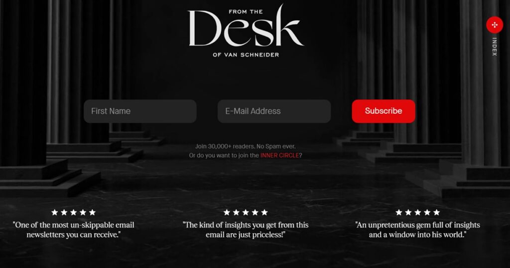 Die Anmeldeseite für den DESK-Newsletter