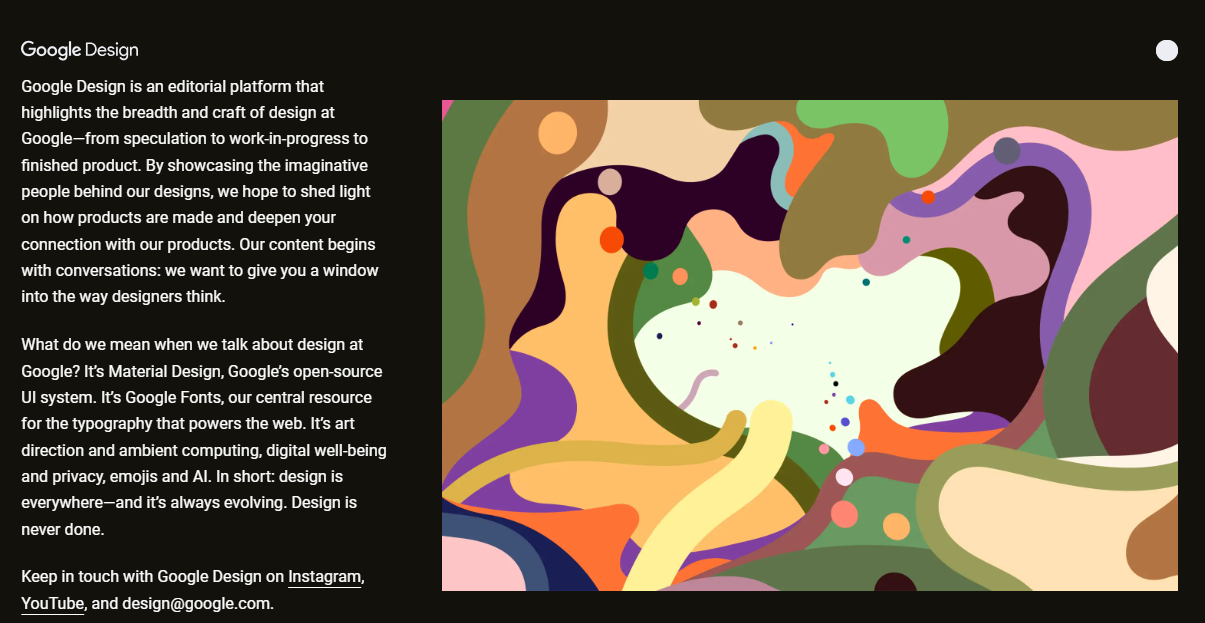 Google Design about page