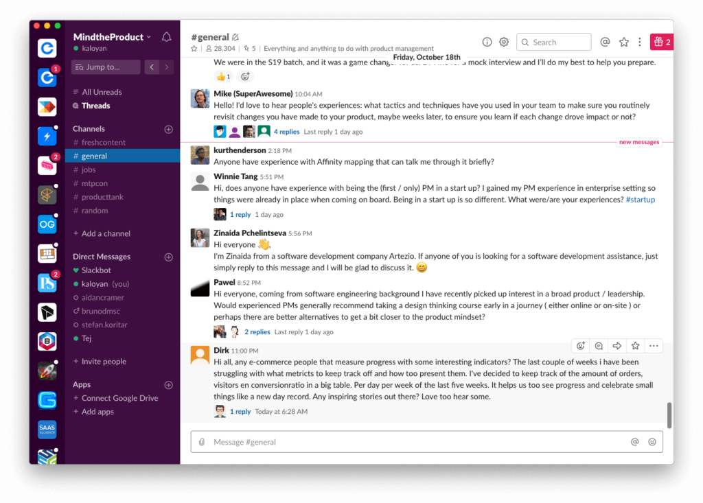 Mind the Product Slack Channel