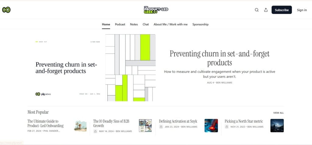 Capture d’écran de la page web de la newsletter Le Geek axé produit