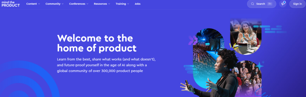 Mind the Product homepage