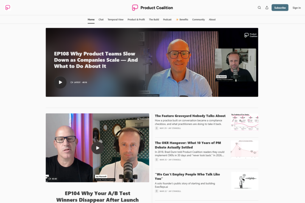 Product Coalition homepage