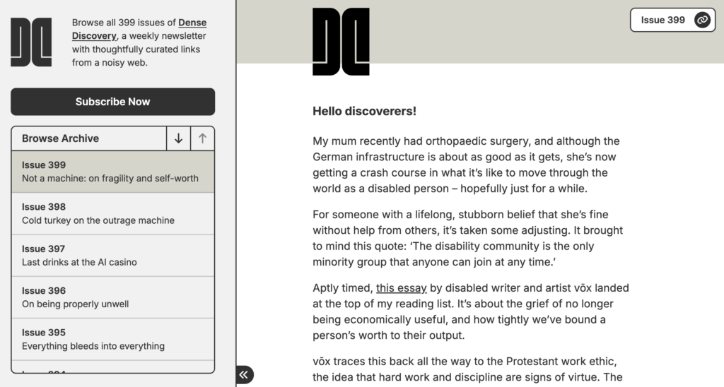 Dense Discovery Newsletter issue 339