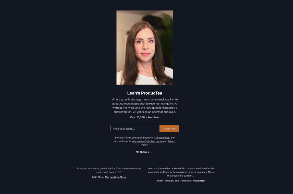 Leah's ProducTea newsletter
