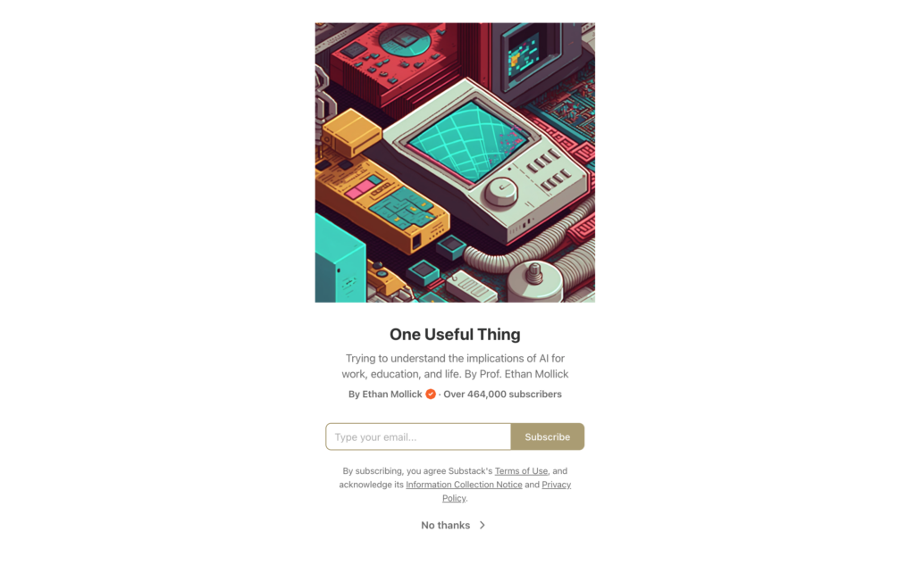 One Useful Thing’s newsletter