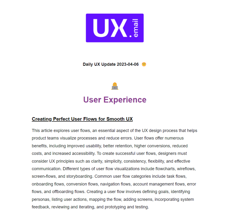 UX.EMAIL Newsletter