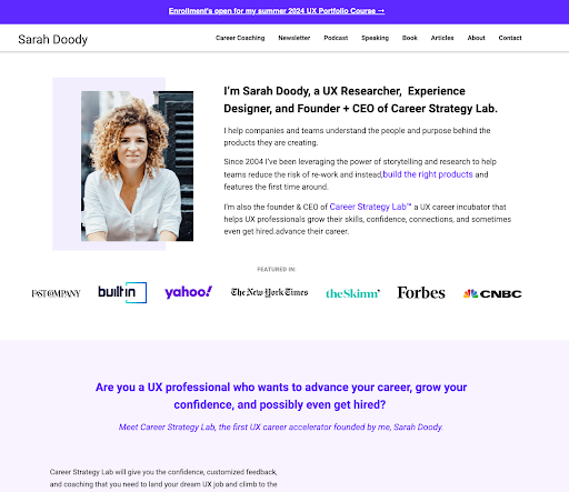 UX Notebook home page