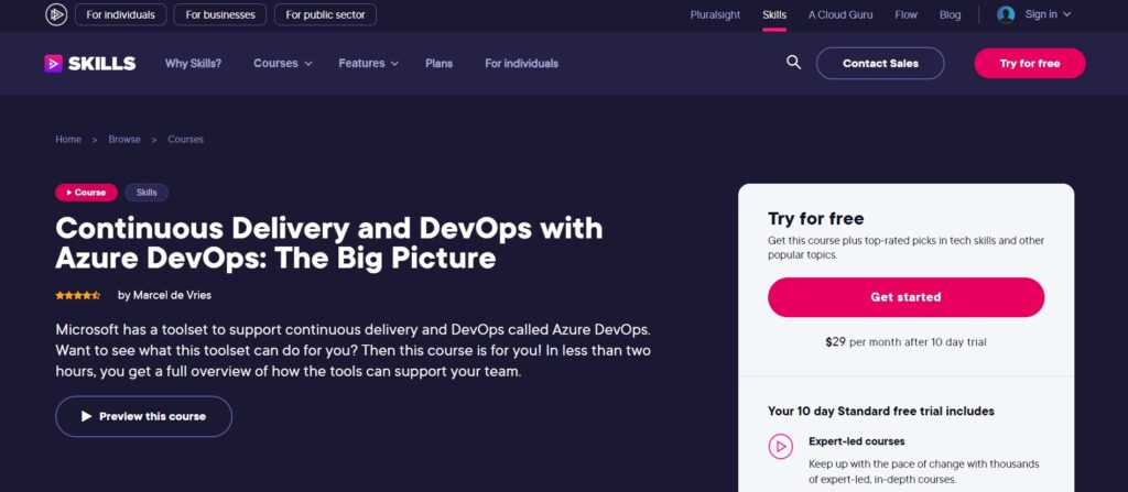 Azure DevOps Course: Continuous Delivery & DevOps Course Page