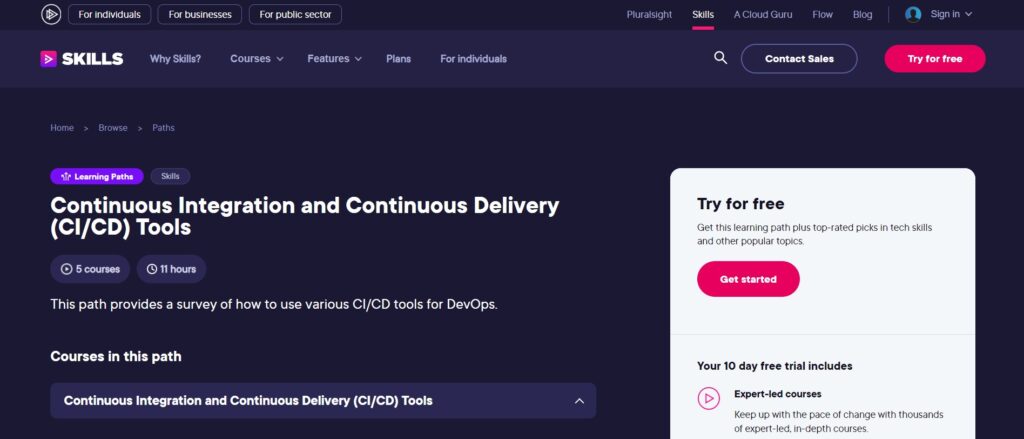 Continuous Integration and Continuous Delivery (CI/CD) Tools Webpage