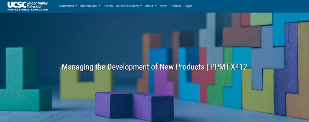 Managing the Development of New Products course page screenshot