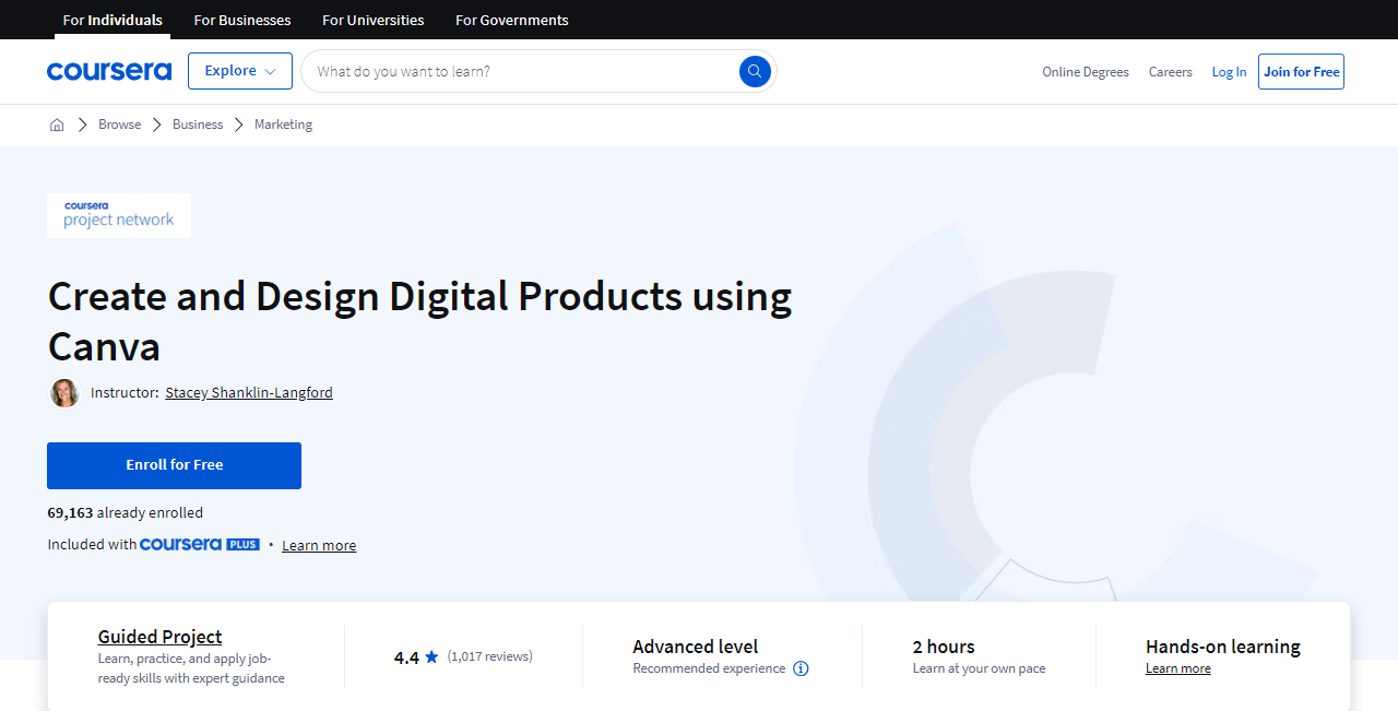 Create and Design Digital Products using Canva course