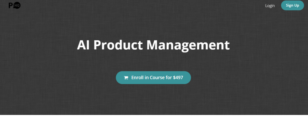 AI Product Management course landing page
