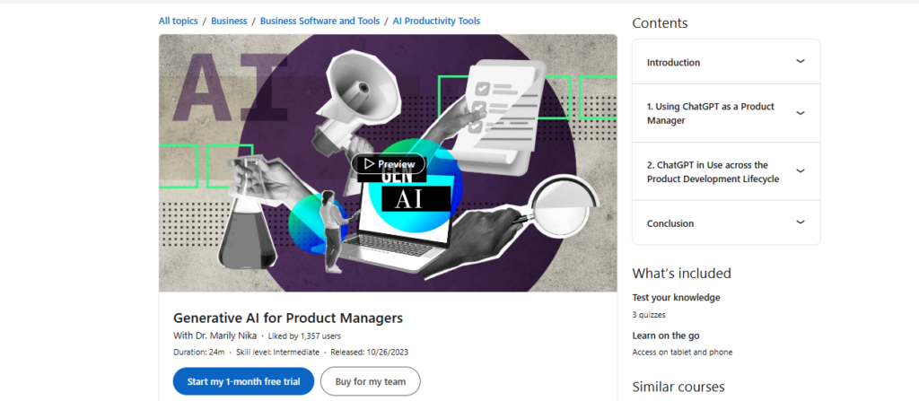 Generative AI for Product Managers course