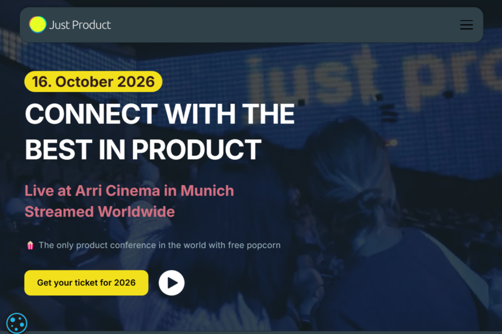 Pagina di destinazione della Just Product 2026