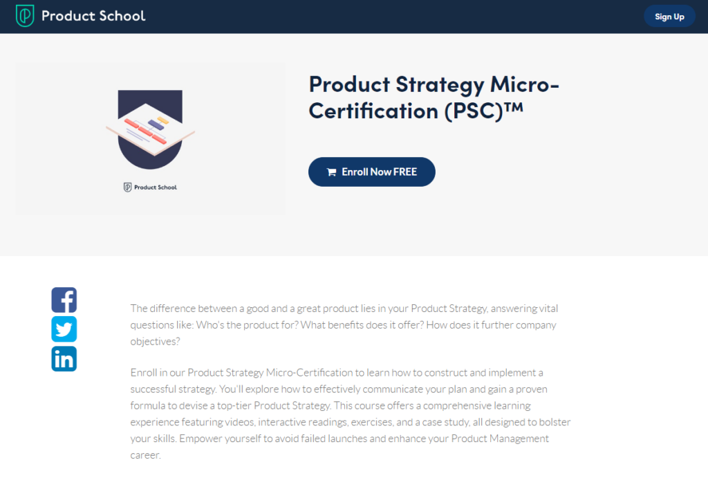 The Product Strategy Micro-Certification (PSC)™️ enrollment page