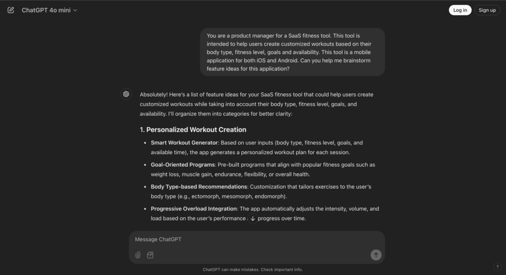 A snapshot of Step 1: Provide the Context result