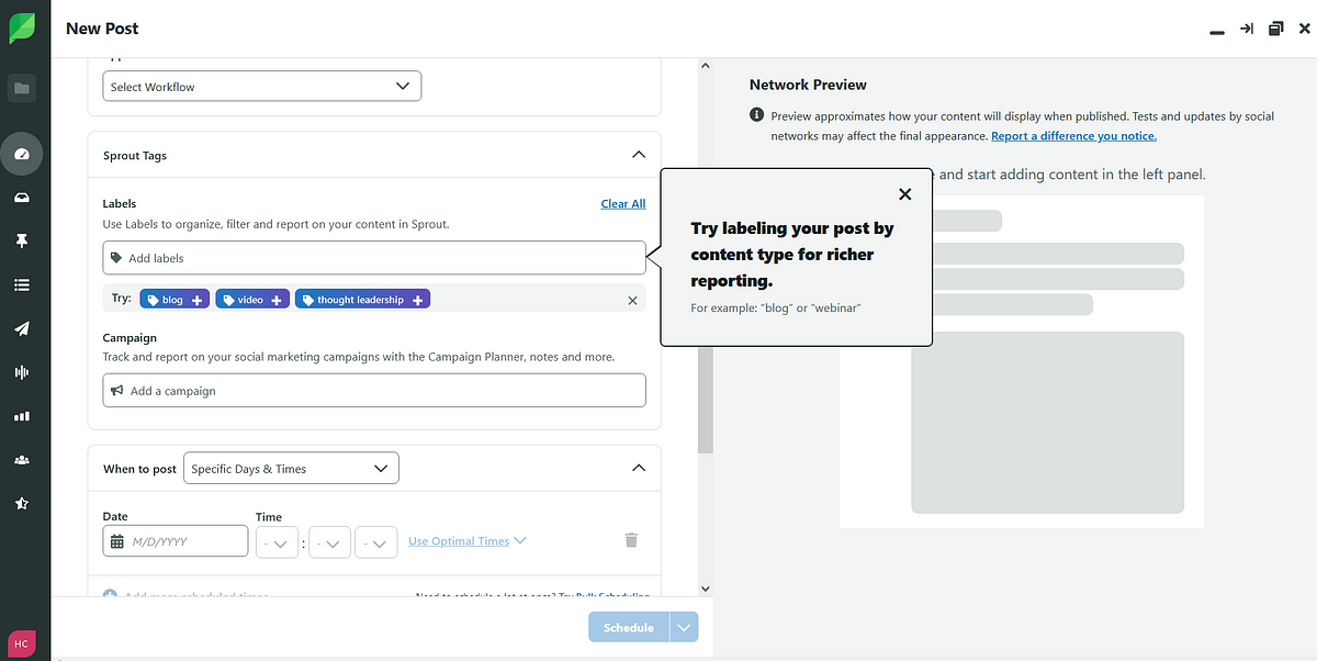 sprout social model screenshot