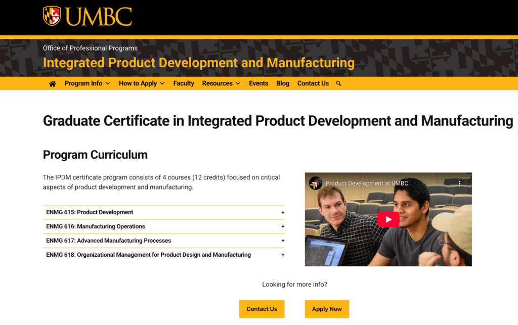 Graduate Certificate in Integrated Product Development and Manufacturing