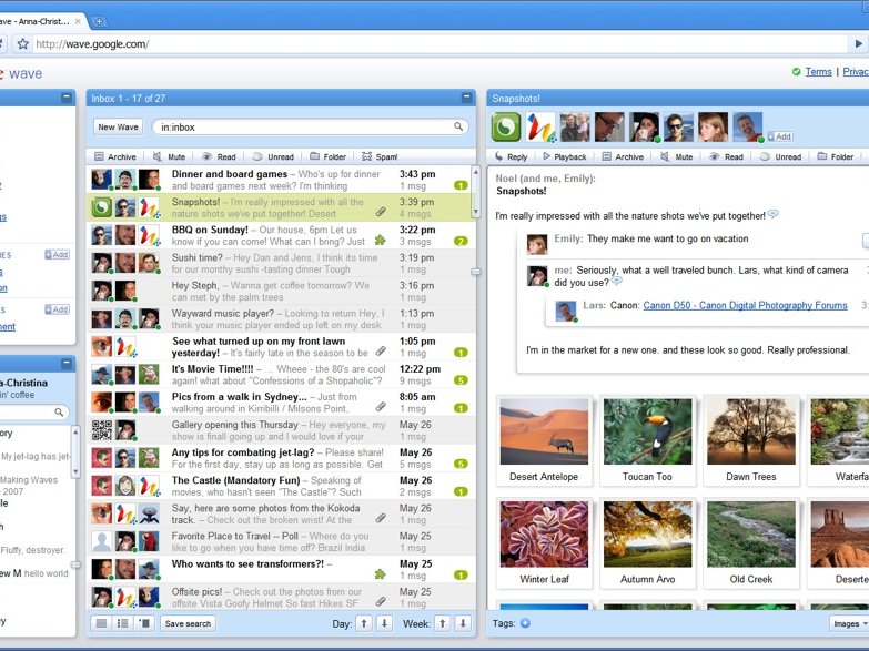 Google Wave’s interface