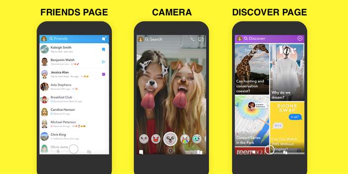 Snapchat’s redesigned interface