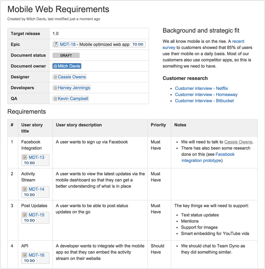 example of complete prd
