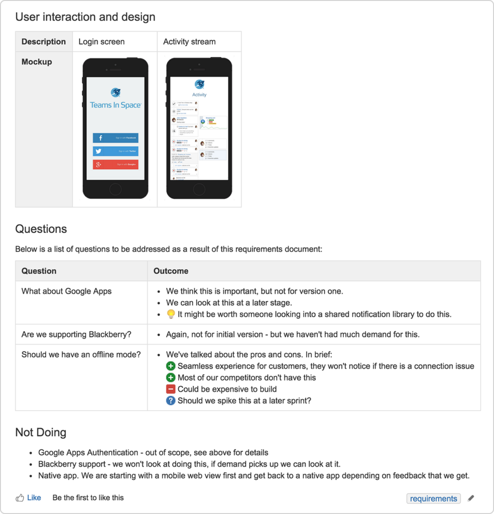 example of complete prd user interface and design