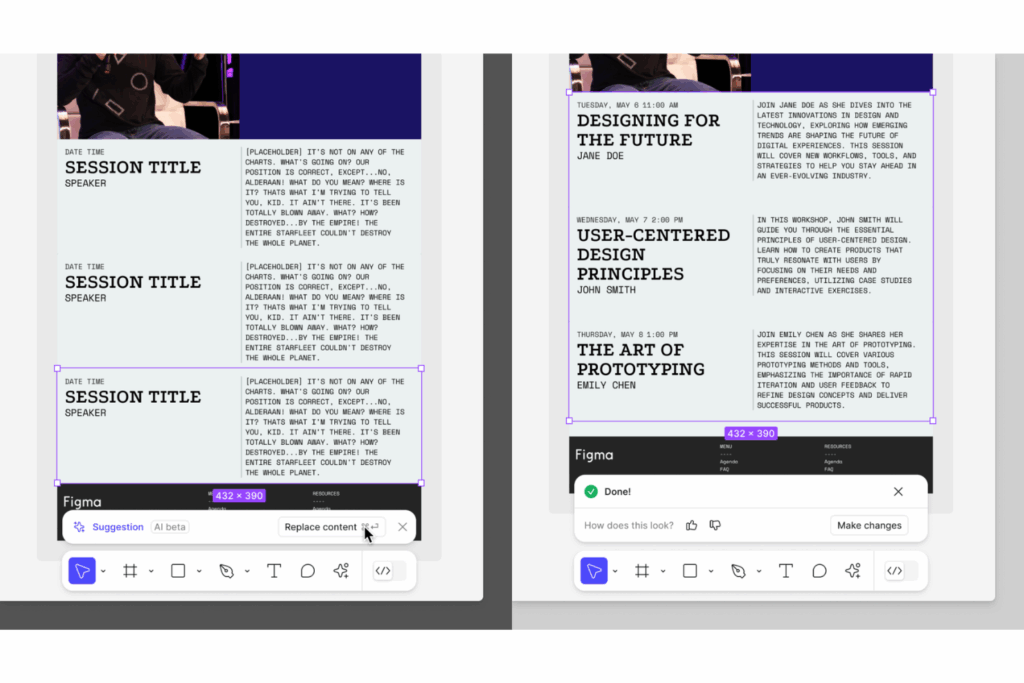 Figma content replacement feature screenshot