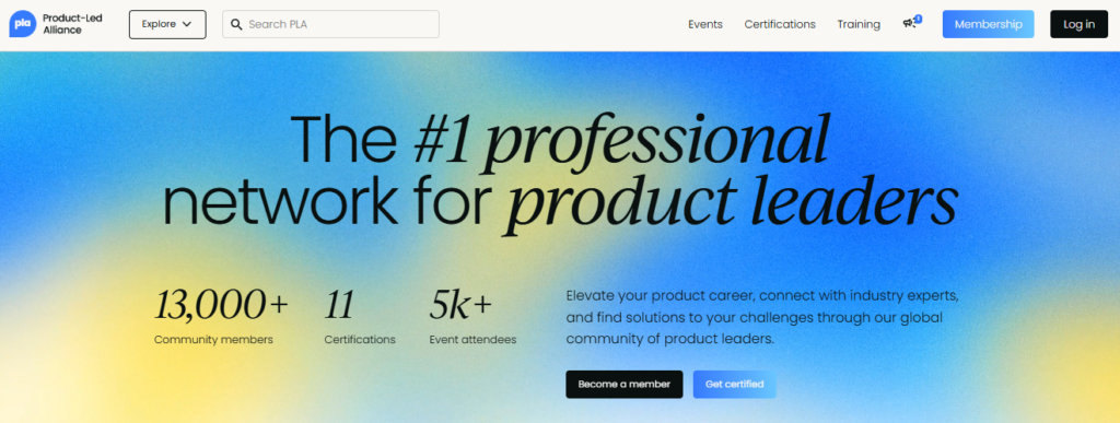 Product-Led Alliance homepage