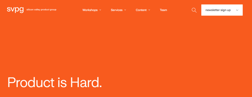 Silicon Valley Product Group homepage