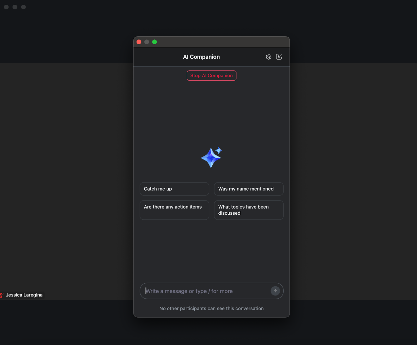 ai companion screenshot