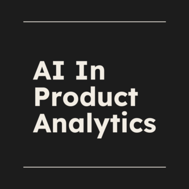 Ai in product analytics text on dark background