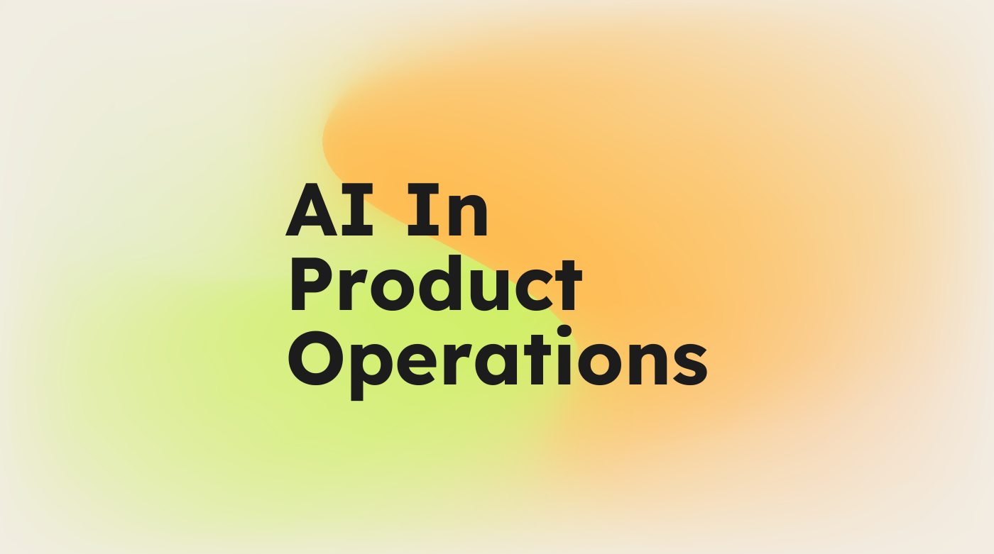 Ai in product operations text on light background