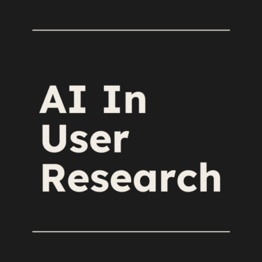 Ai in user research text on dark background