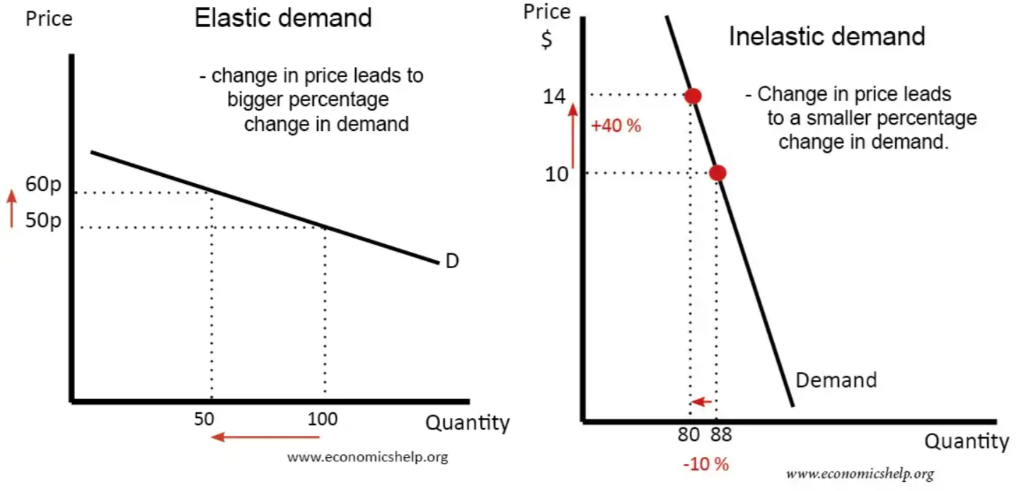 elastic demand and inelastic demand screenshot